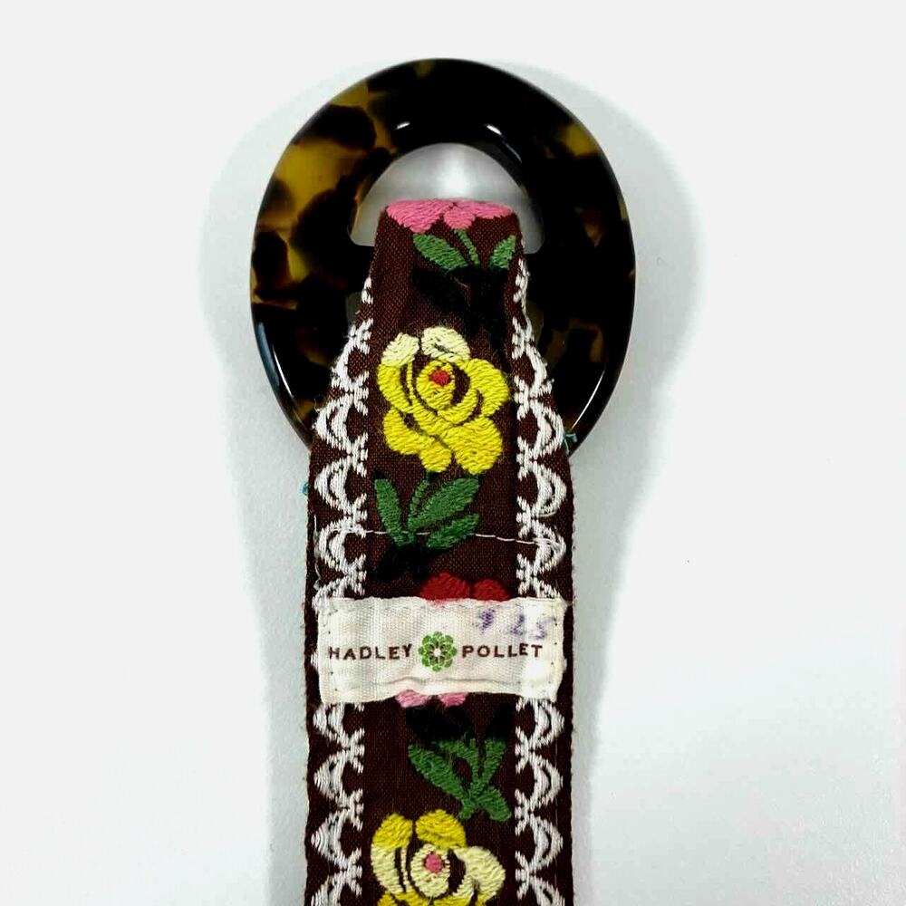 Hadley Pollet Green and Brown Floral Embroidered Reversible Belt - Size S - Picture 4 of 7